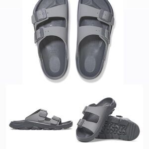 Birkenstock Men's Grey and Black Sandals